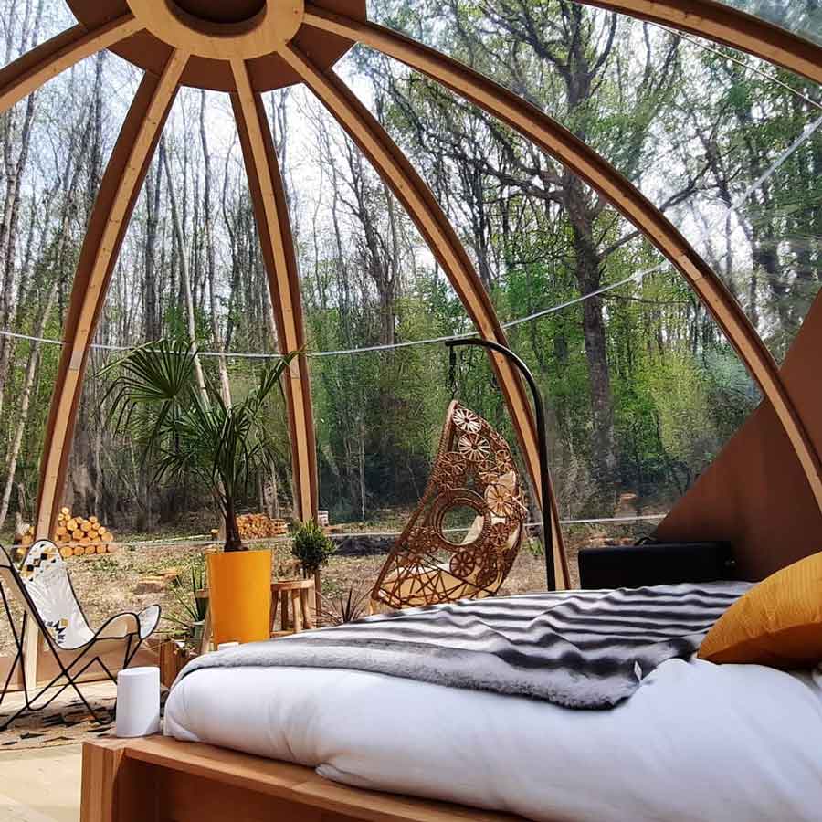 Tente Bulle Transparente GYMAX 3-4 Personnes - Pop-up, Résiste à -20°C, Double Toit Imperméable PVC | Pour Camping, Pêche, événements Extérieurs - 8