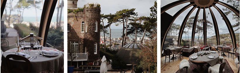 bulle evenementiel premium vue à l'intérieur du restaurant