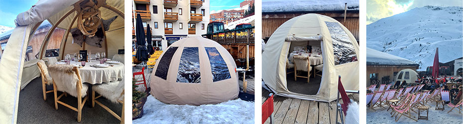 resutarant bulle ossature bois en altitude 